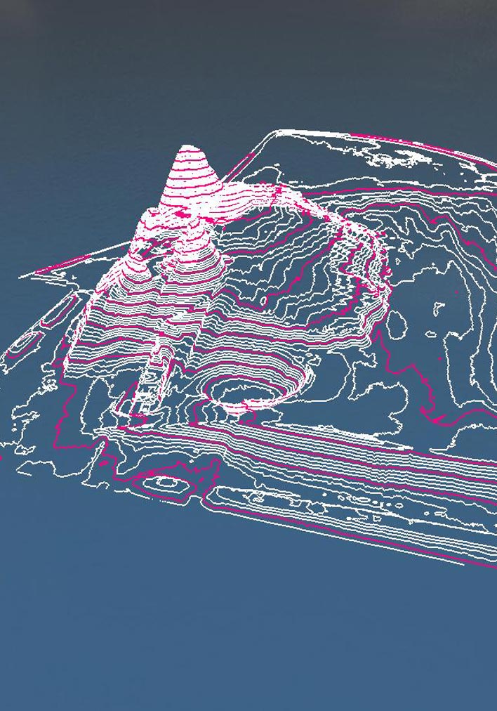 topographic digital map with elevation contour lines