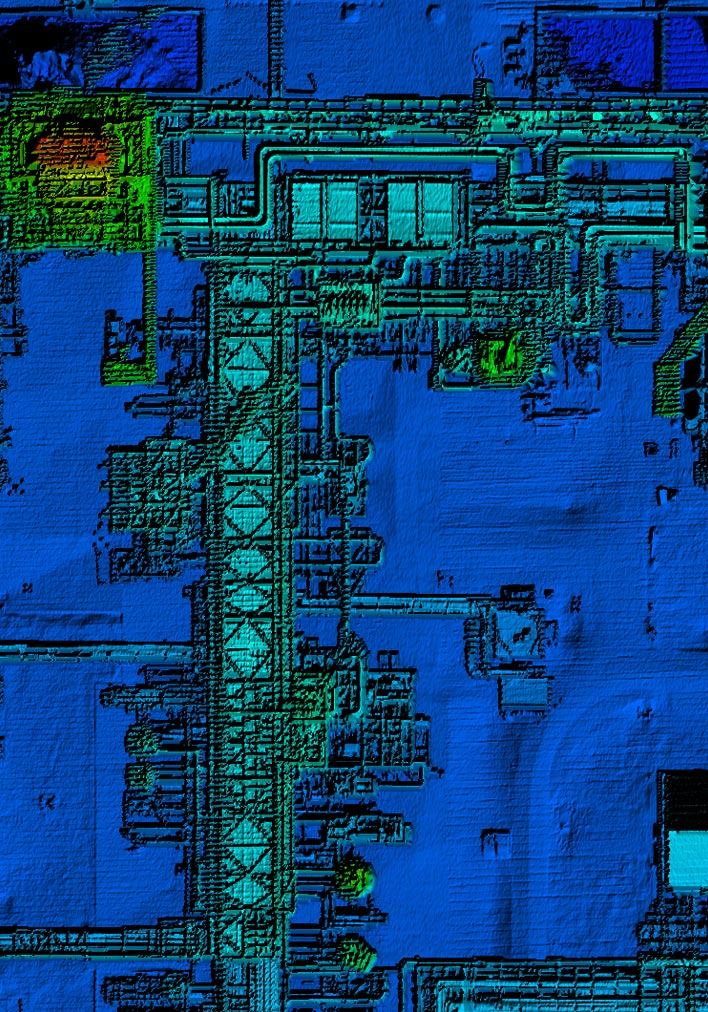 LIDAR digital map of oil field 